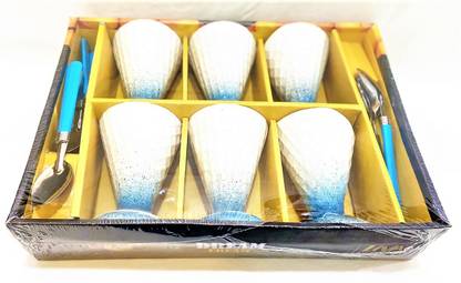 Your Local Store Ceramic Dessert Bowl Cone Shape Ice Cream Dessert Set ( Pack Of 6 )