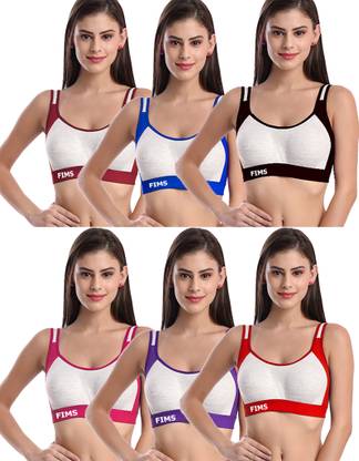 FIMS - Fashion is my style Women Cotton Sports Bra combo Women Non Padded Bra