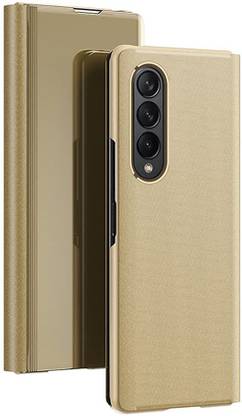 Dhavals Shoppe Back Cover for Shockproof Hybrid PC Translucent Case Mirror Flip Cover Compatible with Samsung Galaxy Z Fold 3