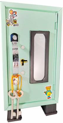 crafthub Almirah Style Coin Box Piggy Bank Gullak for Kids 3 Compartments with 2 Keys Color May Vary Safe Locker