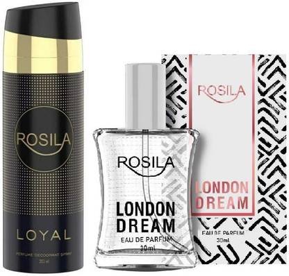 Rosila Loyal Perfume Deodorant Body Spray 200ml(Toxic Free Deo) With London Dream Perfume 30ml (Eau De Parfum) Luxury Scent Long Lasting Fragrance | Ideal Gift for Men & Women