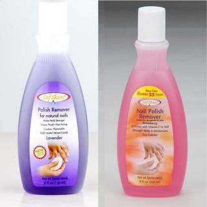 Sofskin Nail Polish Remover Combo - Lavender (230 ml) & Strawberry (230 ml) = 460 ml
