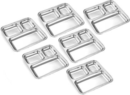 RBGIIT Pav Bhaji Idlli Sambhar Plate 6 Pic Sectioned Plate