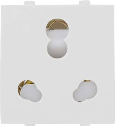 CONA MODULAR SOCKET 3 PIN|16/6 A UNIVERSAL WITH SHUTTER | SOCKET PACK OF 4| MODULAR SOCKET , ELECTRICAL SOCKET FOR HOME, OFFICE, SHOP ETC 16 A Three Pin Socket