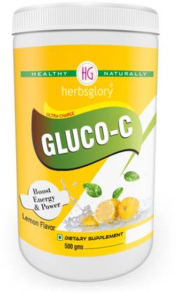 Herbsglory Ultra Charge Gluco-C Boost Enery & Powder with Lemon Flavor 500gm Energy Drink