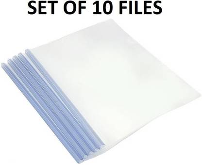 Amanya PVC Transparent A4 Stick File (Set of 10)