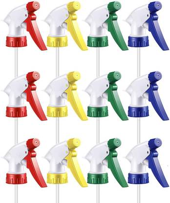IKIS Multicolour Plastic Trigger Spray Bottle Nozzle Head | Spray Gun | Sprayer | Spray for Bottle For Home, Salon And office purpose | Fits on Every Bottle- Bottle Not Included- Combo Pack of 12 1 L Hand Held Sprayer