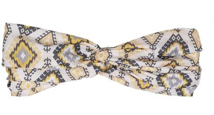 Aditi Wasan White Color Printed Viscose Knot Design Headband Head Band