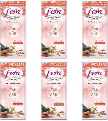 Fem Fairness Naturals Sandal Hair Removal Cream Fair and Soft Sensitive Skin Cream