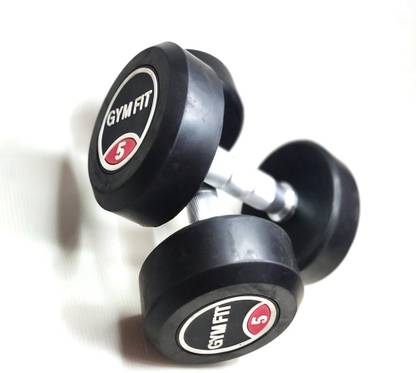 gym fit 5 KG Dumbbell pair Fixed Weight Dumbbell