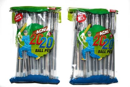 Agni 20/20 Bal pen 2 Black Packets Ball Pen