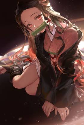 Kimetsu No Yaiba Anime Girls Long Hair Black Hair Multi Colored Hair Matte Finish Poster Photographic Paper