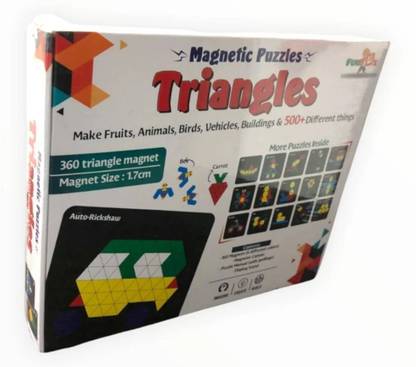 Happy Hues Magnetic Triangles, 360 Triangle Magnet To make Fruits, Animals, Birds, Vehicles, Buildings & 500+ Different things