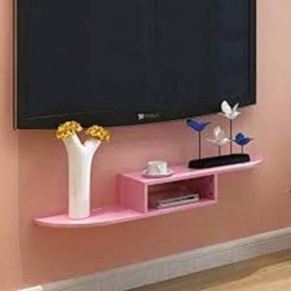 forex max handicrafts Curve Shape Wall Mounted TV Unit Stand TV Cabinet Set Top Box/Setup Box Stand MDF (Medium Density Fiber) Wall Shelf