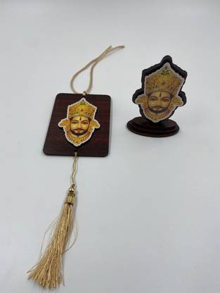 B MARK khatu shyam photo for car dashboard Decorative Showpiece  -  9 cm