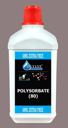 DETLYF POLYSORBATE 80 Tween 80 Solubilizer for Oils Emulsifier Combines Oil with Water (550GM) Stain Remover
