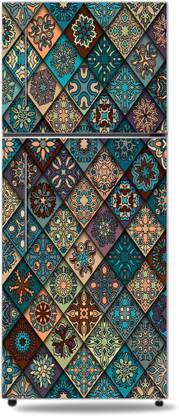 KUKU WALL STICKER 152.4 cm HD-flower-texture-2017-background-colorful-design-designs-flowers-patterns Fridge Door Sticker Self Adhesive Sticker