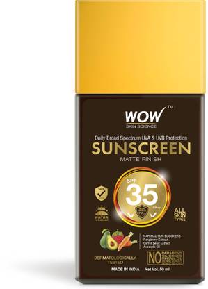WOW SKIN SCIENCE Sunscreen Matte Finish – SPF 35 PA++ – Daily Broad Spectrum – UVA &UVB Protection – Quick Absorb –