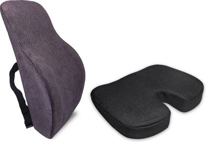 godryft Coccyx Cushion For Tailbone Pain with Big Backrest Back / Lumbar Support