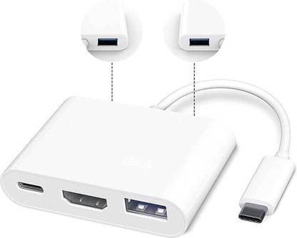 HASTHIP USB C to HDMI Adapter, 5 in 1 USB Type C Hub with 4K,1 USB 3.0 /2 USB 2.0 Ports USB Adapter