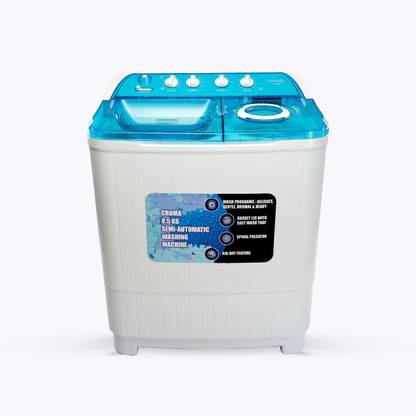 Croma 8.5 kg Semi Automatic Top Load Washing Machine White