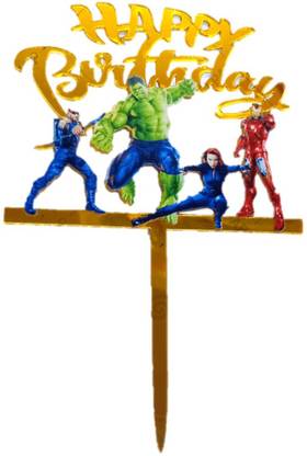 Bash N Splash Happy Birthday Avengers Birthday Cake Topper cake Top Cake Topper