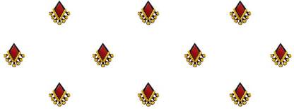 Comet Busters Diamond Shaped Red Bindi With Gold Beads (BV904) Forehead Red Bindis