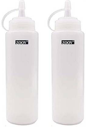 ZOOV Sauce Condiment Storage Squeeze Bottle Dispenser White 800ml white 2Pc set 800 ml Bottle