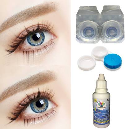 Gold Look Dark Blue Contact Lenses (0.00, Colored Contact Lenses, Pack of 2)