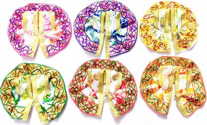 Cyan spritual Laddu Gopal Radhe Radhe New Silk Design Laddu Gopal Poshak For 0 - 1 no Dress
