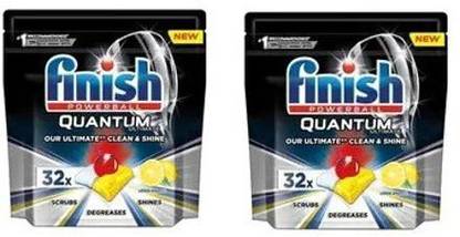 Finish Quantum Ultimate 32 Tablets Lemon Pack of 2 Dishwashing Detergent