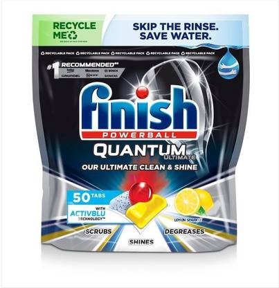 Finish Powerball Quantum Ultimate Lemon Tablets 50's Dishwashing Detergent