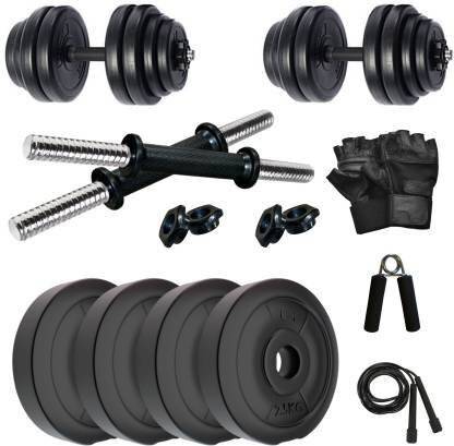 HACKERX 10 kg dumbbell Set ( 2.5 kg x 4 weight plates ) & Accessories Adjustable Dumbbell