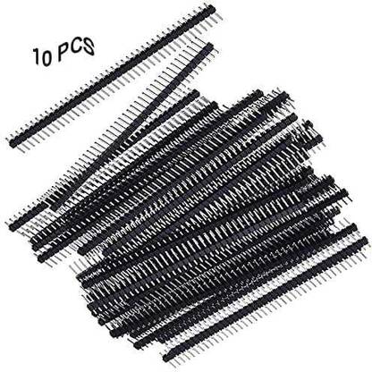 Dexter 10 Pc 40 Pin 0.1 Inch (2.54mm) Straight Single Row Male Pin Header Connector Electronic Components Electronic Hobby Kit