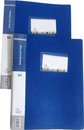 kolor nine ®- PVC Plastic Clip File Folder/ Document Organizer for Letter A4 Size Papers, Expanding File Folder Expandable, Professional Folder for Certificates Office and College Use | Pack of 2pcs