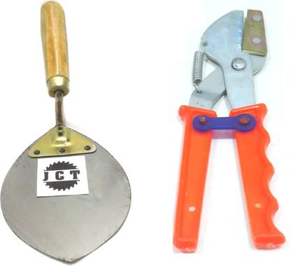 JCT PACK OF 2 TOOL TROWEL WITH WOODEN HANDLE AND GARDEN SCISSOR Garden Tool Kit