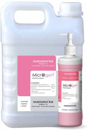 Microgen Handshield Rub 5 liter and 500 ml Hand Rub Can
