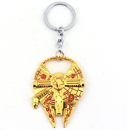 RVM Toys Star Wars Millennium Falcon Keychain Gold Metal Bottle Opener Key Chain Car Bike Men Women Key Ring Key Chain