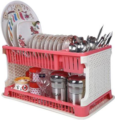 DDecora Dish Drainer Kitchen Rack Plastic