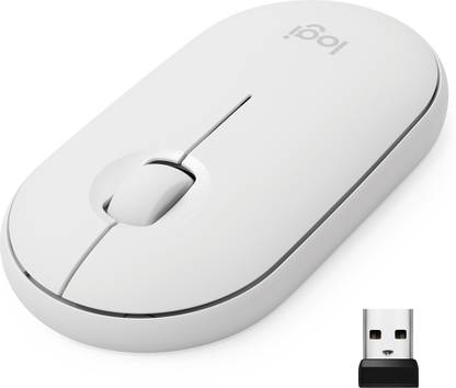 Logitech Pebble M350 / Silent Buttons, Bluetooth or USB (Multi-Device Connectivity) Wireless Ambidextrous Optical Mouse  with Bluetooth
