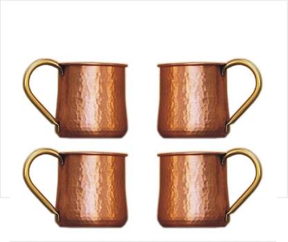 BRONZEMASTER MFG.CO Coppers Set of 4 PCS 500 ML with Lacquer Layer Copper Coffee Mug
