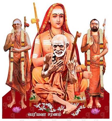 Giriram Photos Jagadguru Adi Shankaracharya, Maha Periyava, Jayendra Saraswathi Swamigal & Shankara Vijayendra Saraswathi Swamigal - I am there (Naan Irukken) - Large Size (12" x 10" Inches) Photo Wooden Cutout Religious Frame