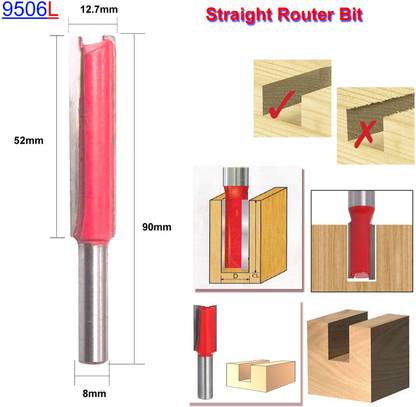 Mass Pro 1 Pcs Double Blade Wood Working Straight Router Bit 9506 Pro Rotary Bit Set