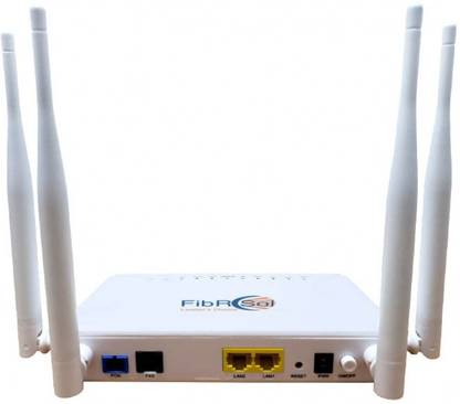 Fibersole GPON/EPON-2GE+ 1Pots Wont G/EPON ONU Wireless Router Optical Network Unit with 4 Antenna 4G Router 5 GHz 1200 Mbps Wifi Speed Dual Band Internal & External Antenna Access Point Mode