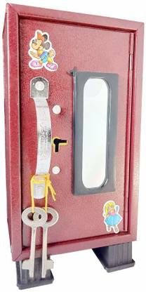 crafthub Cute Almirah Style Coin Box Piggy Bank Money Saving ATM for Kids Home Decor Showpiece (Assorted Color) Safe Locker