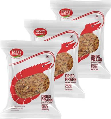Tasty Nibbles Dry prawns 50g x 3 Clean