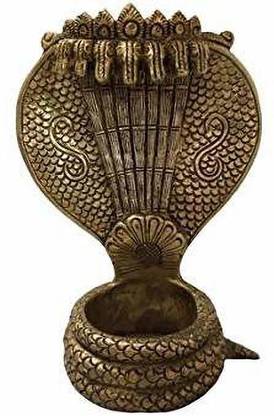 Kalarambh Bharat Haat Brass Snake Statue(5 X 2.8 X 6 inches) Decorative Showpiece  -  15.24 cm