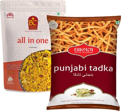 Bikaji Punjabi Tadka 200g Bhikharam chandmal All in One Namkeen 425g each pack of 1
