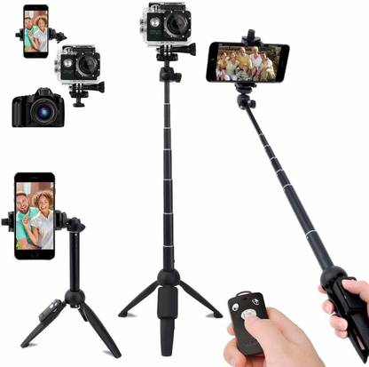 Twixxle IX-303-UJ-Extendable Selfie Stick Tripod Stand with Wireless Remote Tripod