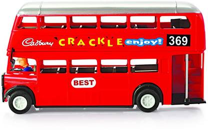 TECHZAGE Pull Back Famous Double Decker Bus Toy for Kids